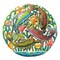 Multi-Color Upcycled Steel Painted Coastal Playful Dolphins Metal Wall Art